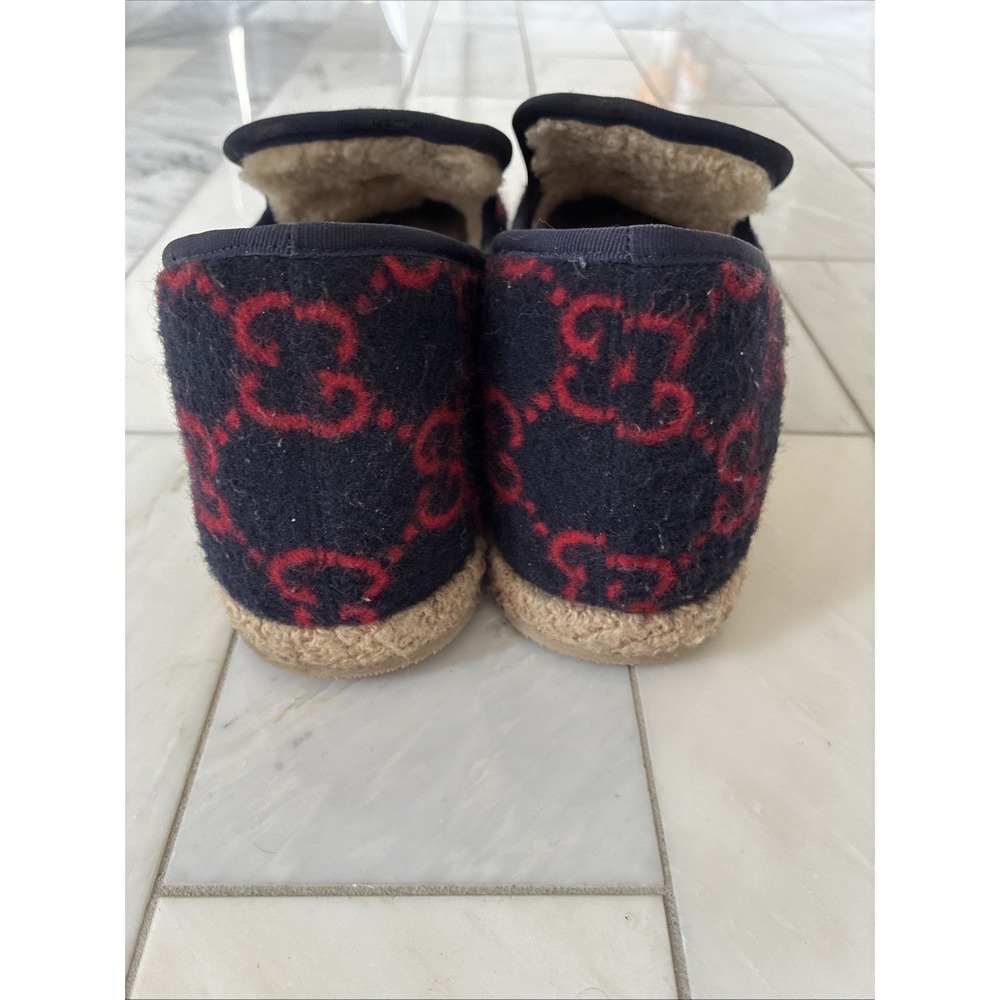 Gucci Fria Horsebit GG Monogram Logo Wool Slip On Loafers Gucci 39 EU, 8 Women's - Picture 12 of 16